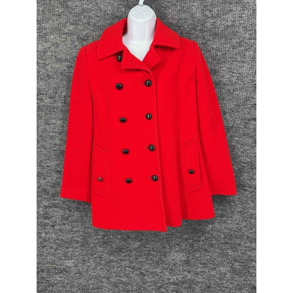 Vintage Mackintosh Pea Coat Womens 10 Red Wool Double Breasted Lined USA